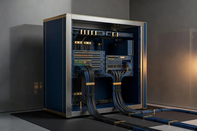 Home server shelf setup with networking equipment and a NAS unit